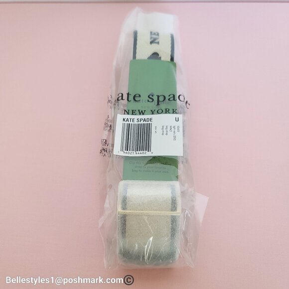 KATE SPADE Webbing Bag Strap with Embroidered Logo- Light Natural color ⭐ - Picture 16 of 16